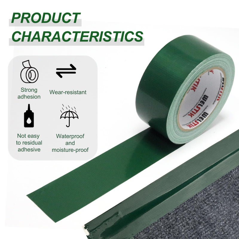 WELSTIK Professional Grade Dark Green Duct Tape, Waterproof Duct Cloth Fabric,Duct Tape for Photographers,Repairs, DIY, Crafts, Indoor Outdoor Use (2 Inch X 45 Yards, Green) - Image 3